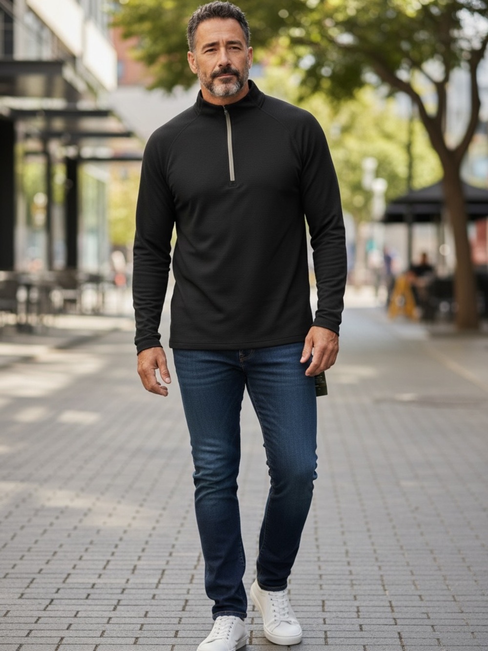 Ozark Trail Men's Black Quarter-Zip Pullover